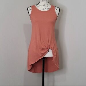 Art Class Terracotta High Low Ribbed Tank Top